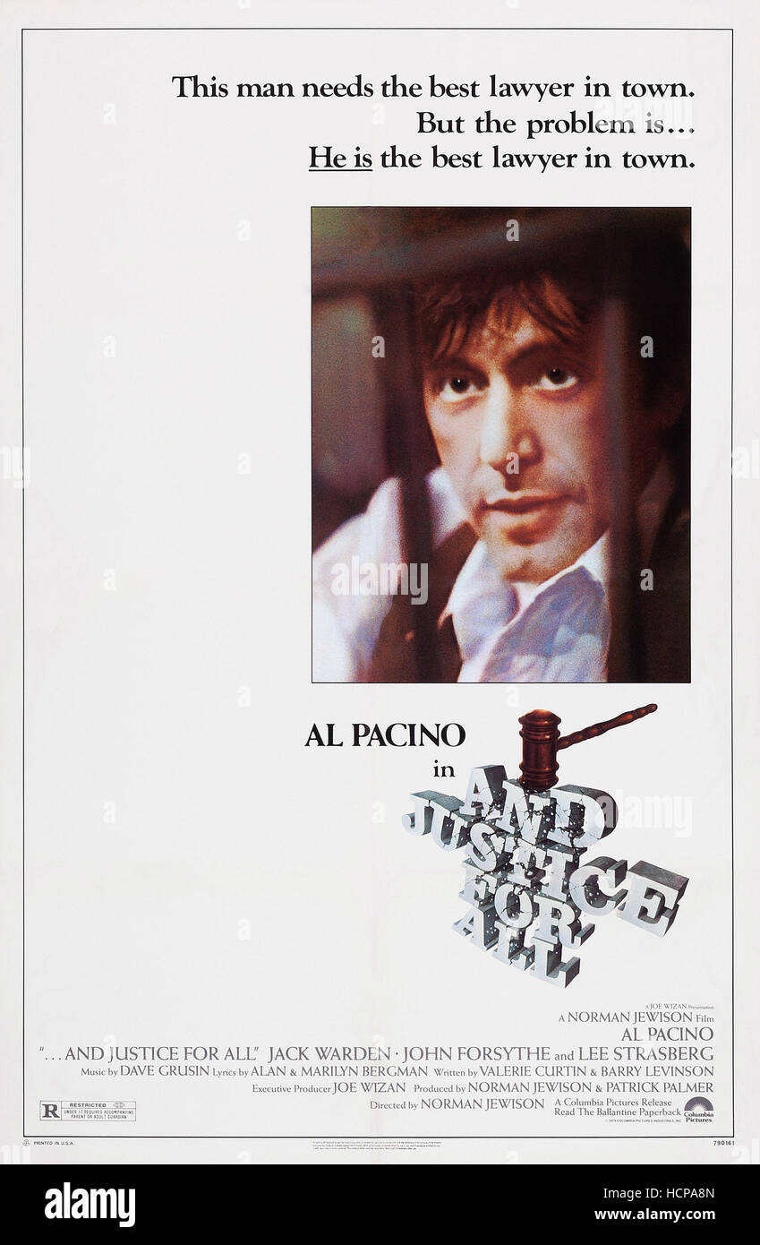 ...AND JUSTICE FOR ALL, US poster art, Al Pacino, 1979. ©Columbia