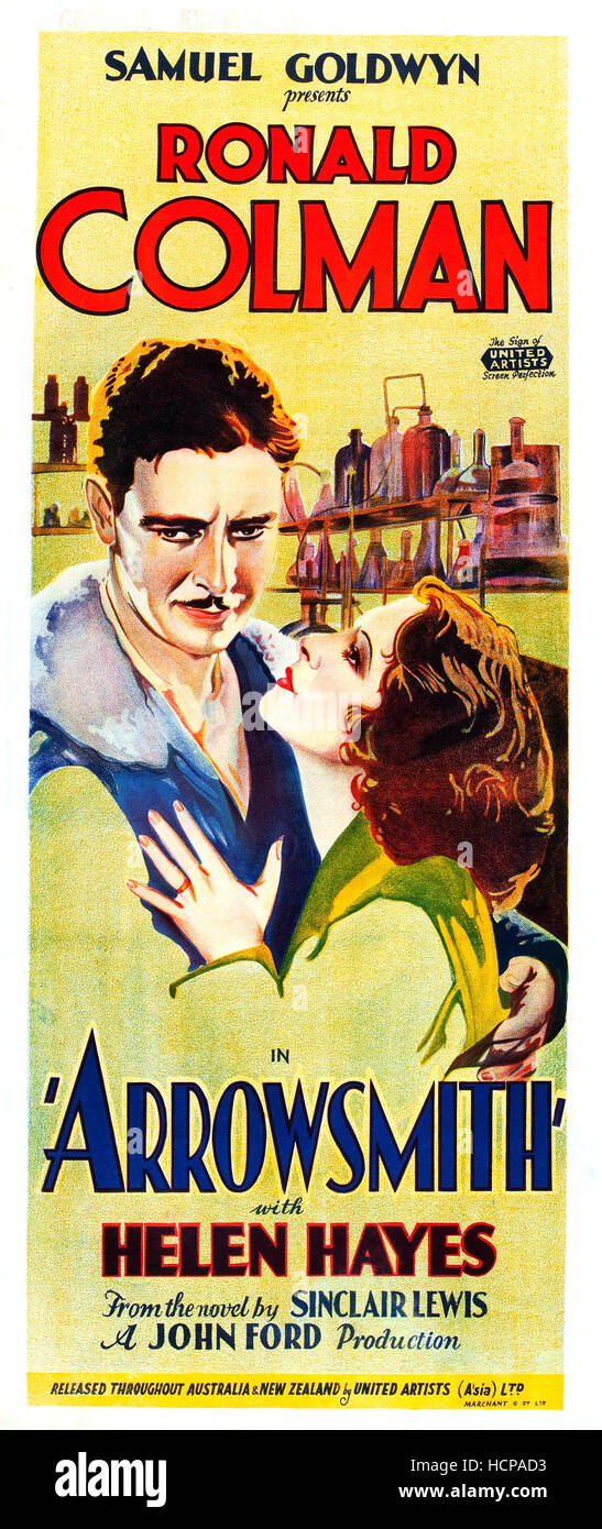 ARROWSMITH, US poster, from left Ronald Colman, Helen Hayes, 1931