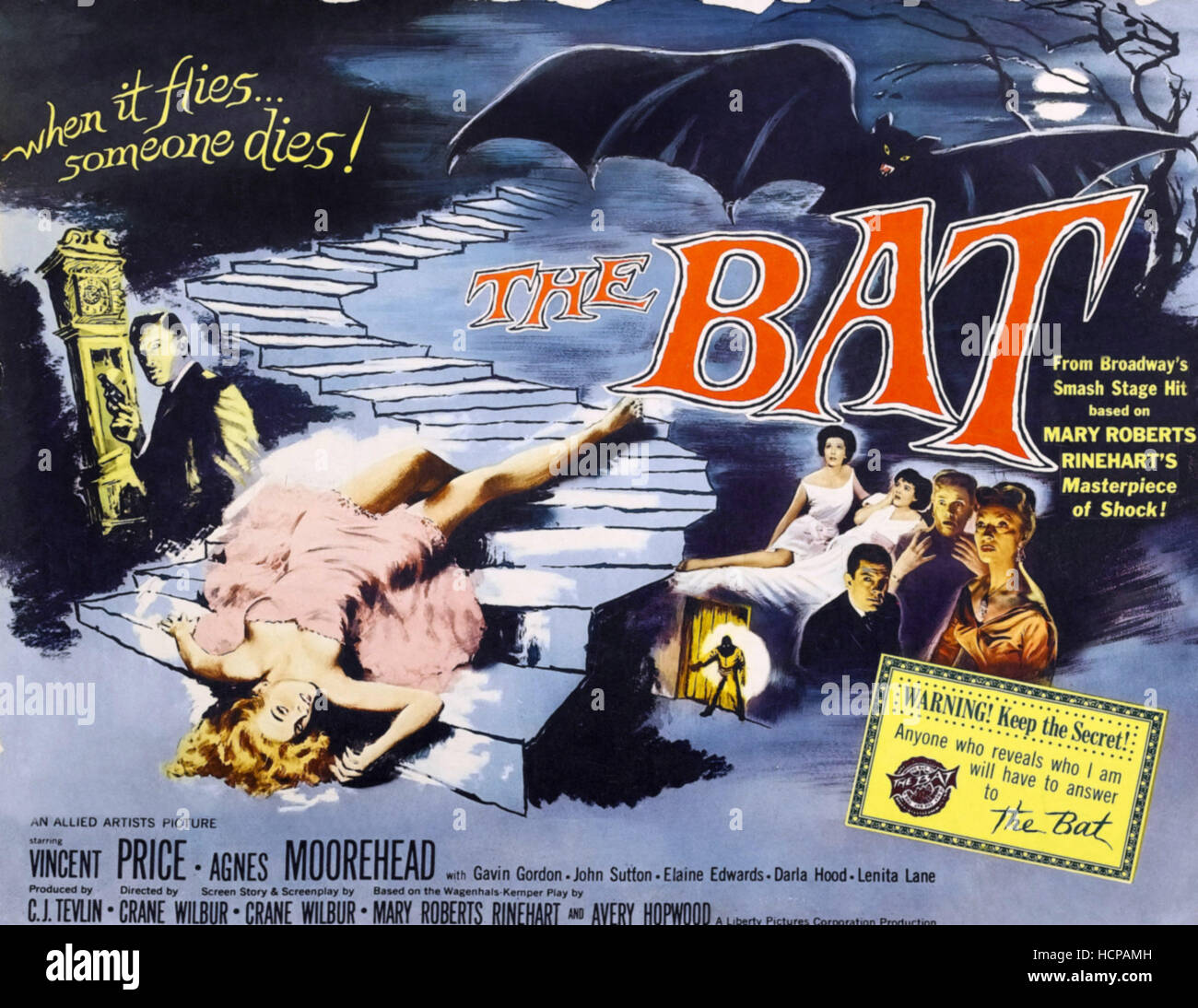 THE BAT, left: Vincent Price, 1959 Stock Photo - Alamy