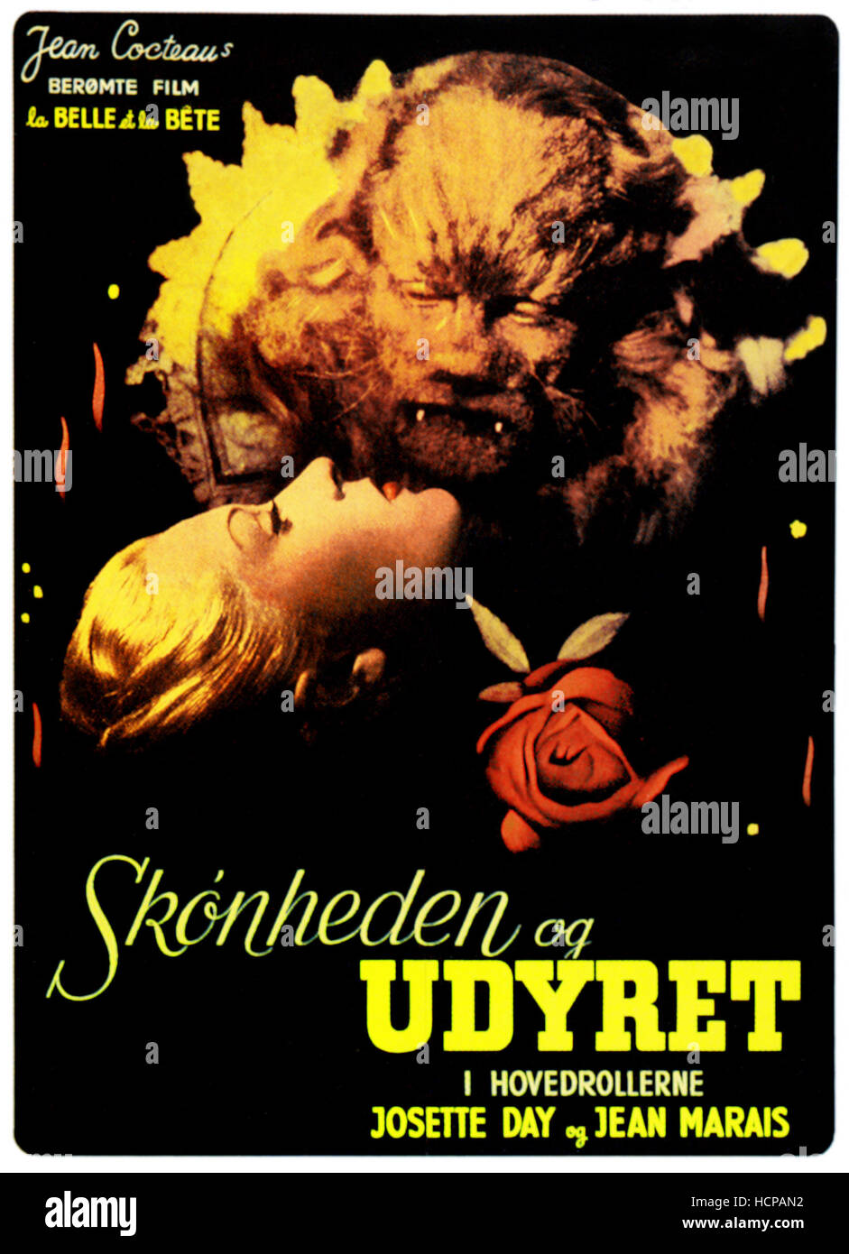 BEAUTY AND THE BEAST (aka LA BELLE ET LA BETE), German poster art, 1946 Stock Photo