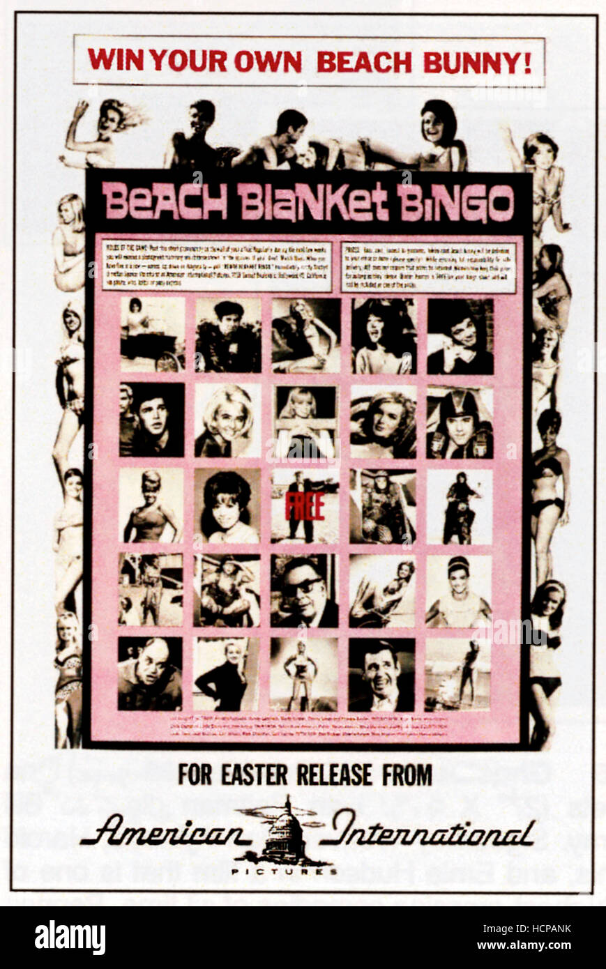 BEACH BLANKET BINGO, top second from left Frankie Avalon, top right