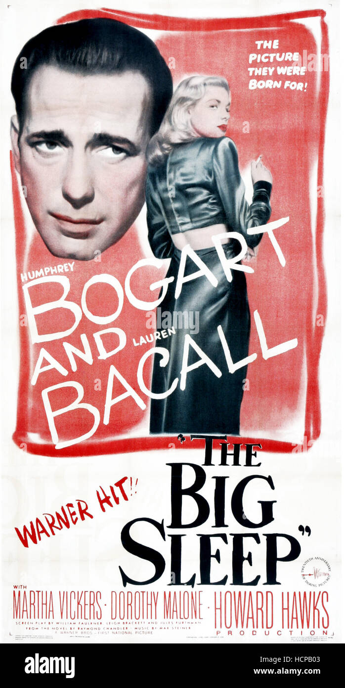 THE BIG SLEEP, from left: Humphrey Bogart, Lauren Bacall, 1946 Stock ...