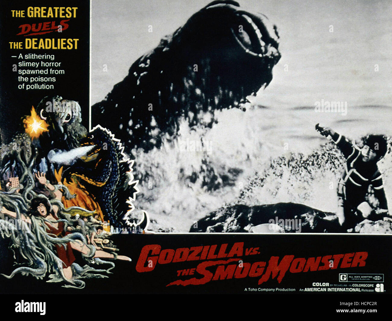 GODZILLA VS. THE SMOG MONSTER, Hiroyuki Kawase (right), 1971 Stock