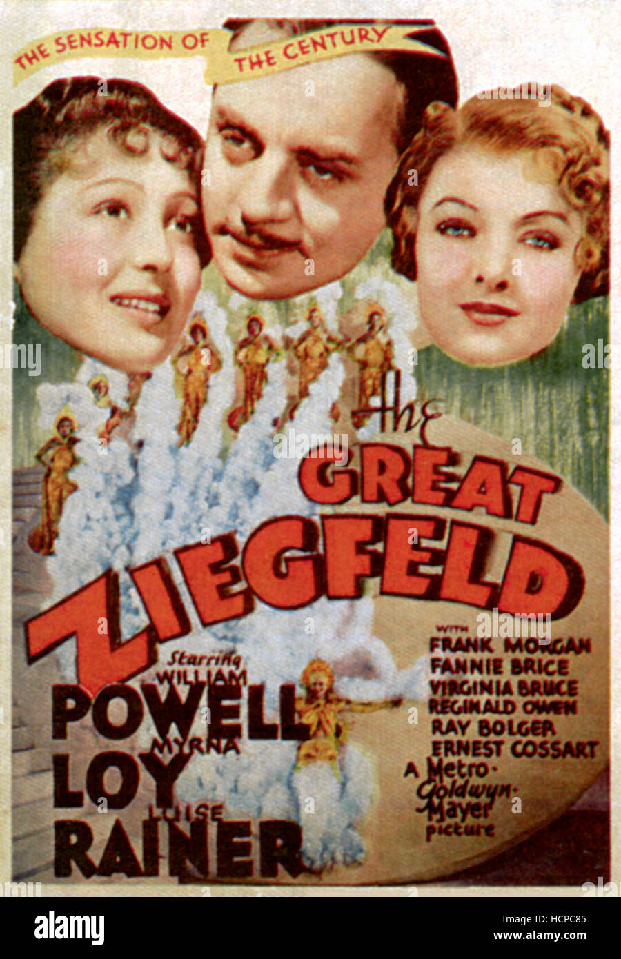 THE GREAT ZIEGFELD, from left: Luise Rainer, William Powell, Myrna Loy ...