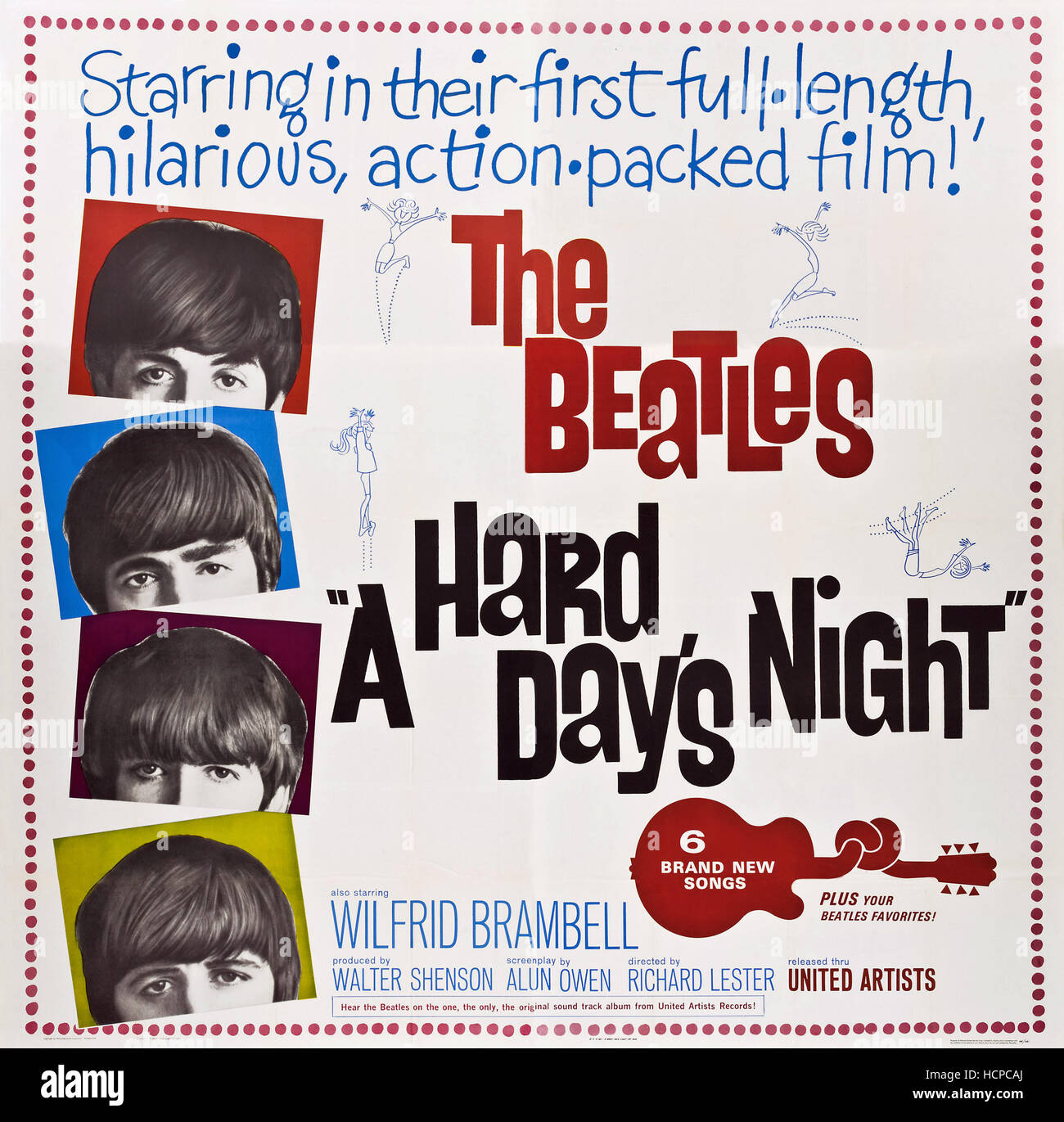 A HARD DAY'S NIGHT, The Beatles-left from top: Paul McCartney, John ...