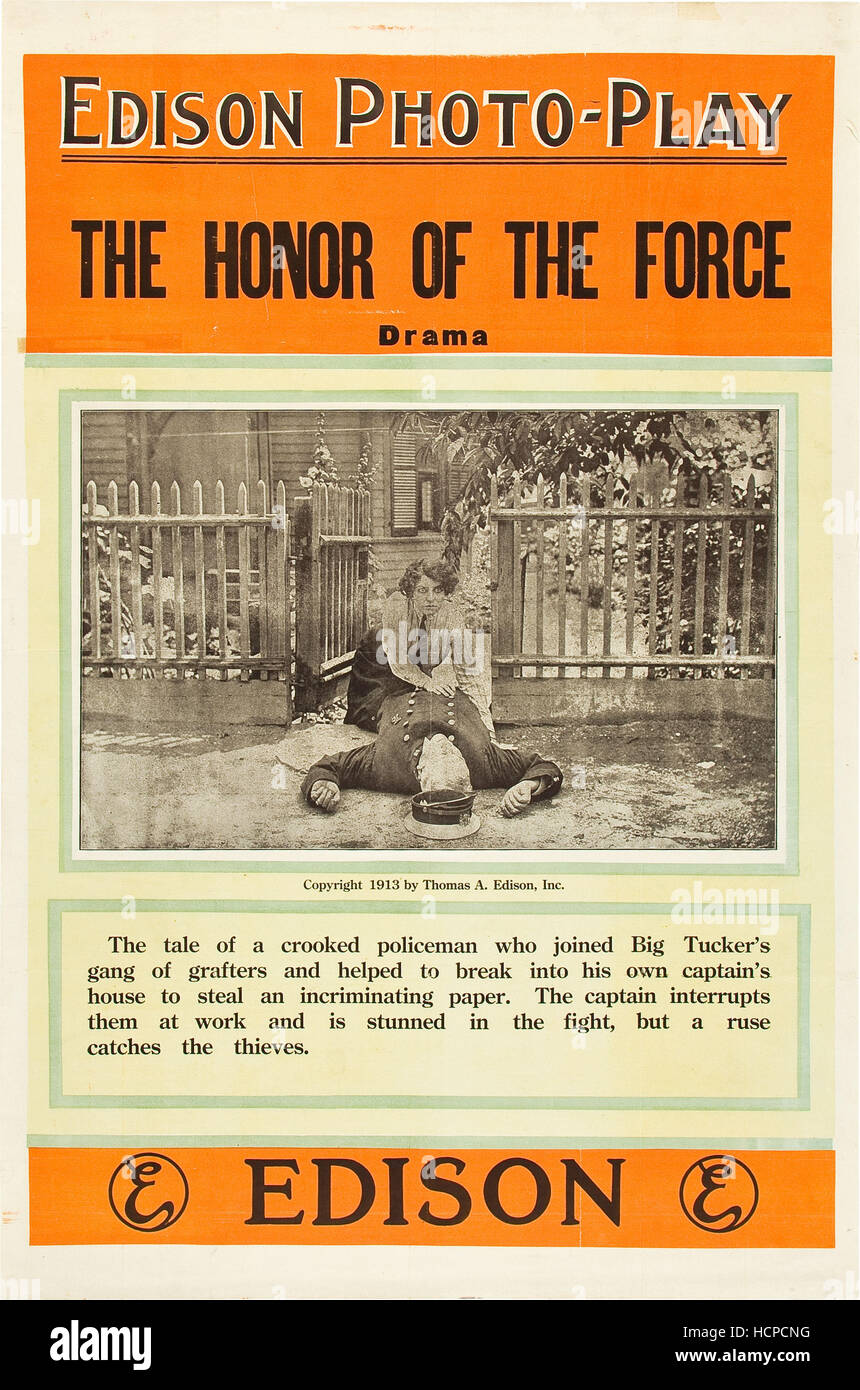 THE HONOR OF THE FORCE (aka FOR THE HONOR OF THE FORCE), 1913. Stock Photo