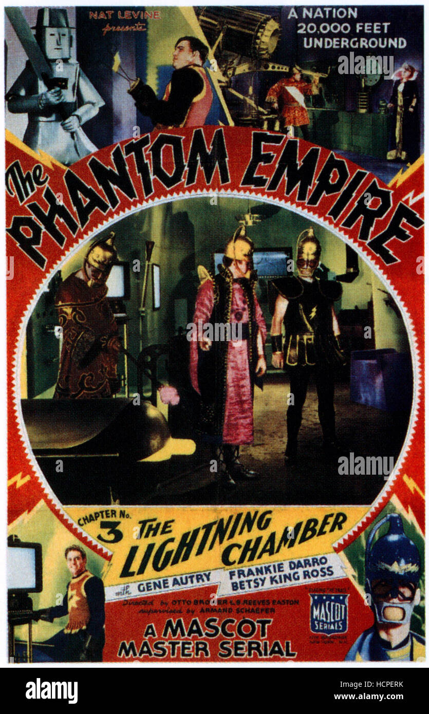 THE PHANTOM EMPIRE, top left and bottom left: Gene Autry in 'Chapter 3 ...