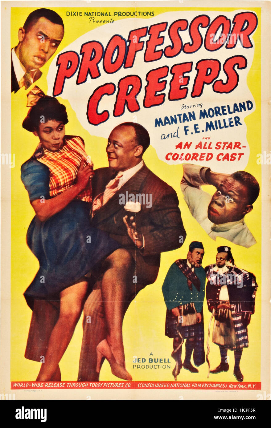 PROFESSOR CREEPS, bottom second from left: Mantan Moreland, 1942 Stock ...