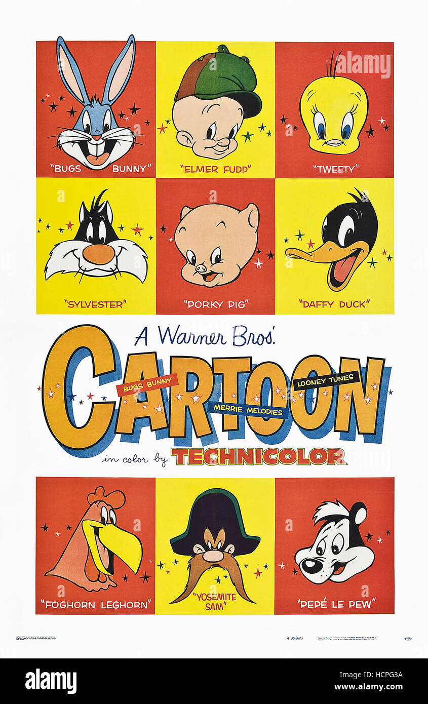 WARNER BROTHERS CARTOONS, top from left: Bugs Bunny, Elmer Fudd, Tweety