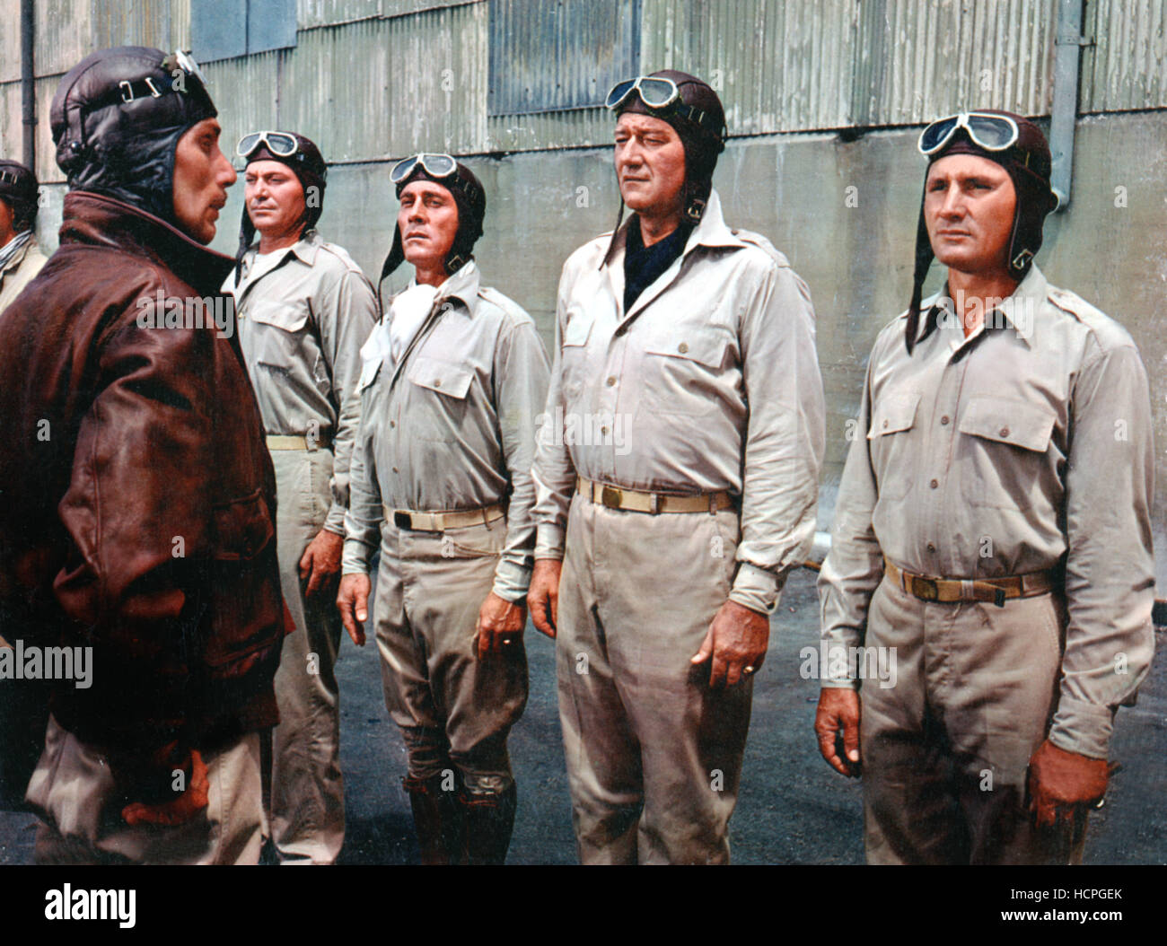 THE WINGS OF EAGLES, Ken Curtis (third from right), John Wayne (second