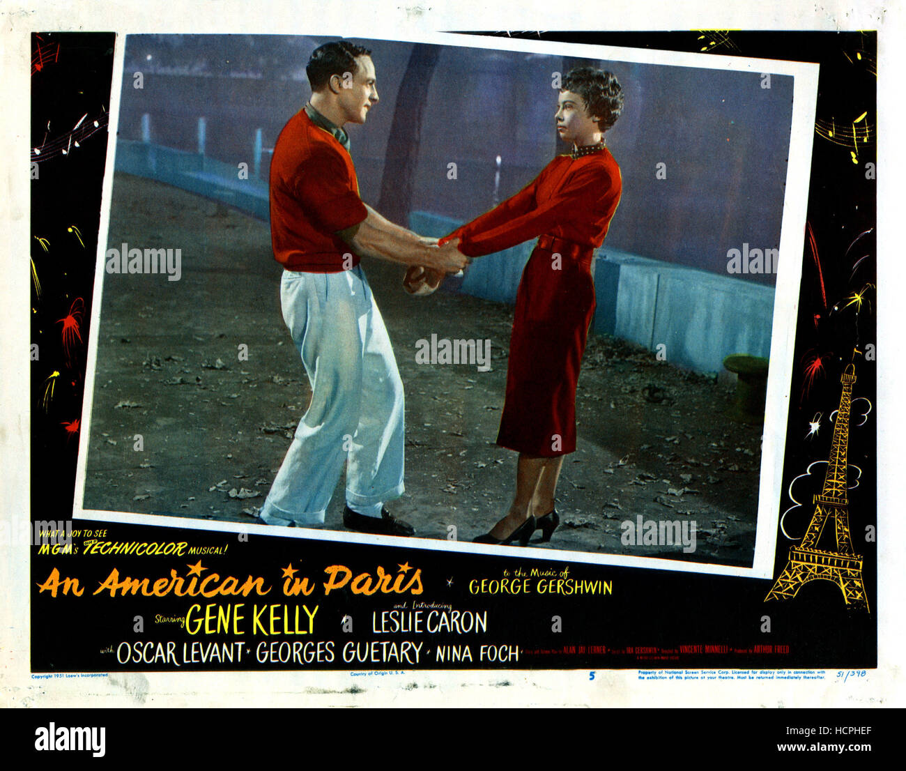 an-american-in-paris-from-left-gene-kelly-leslie-caron-1951-stock
