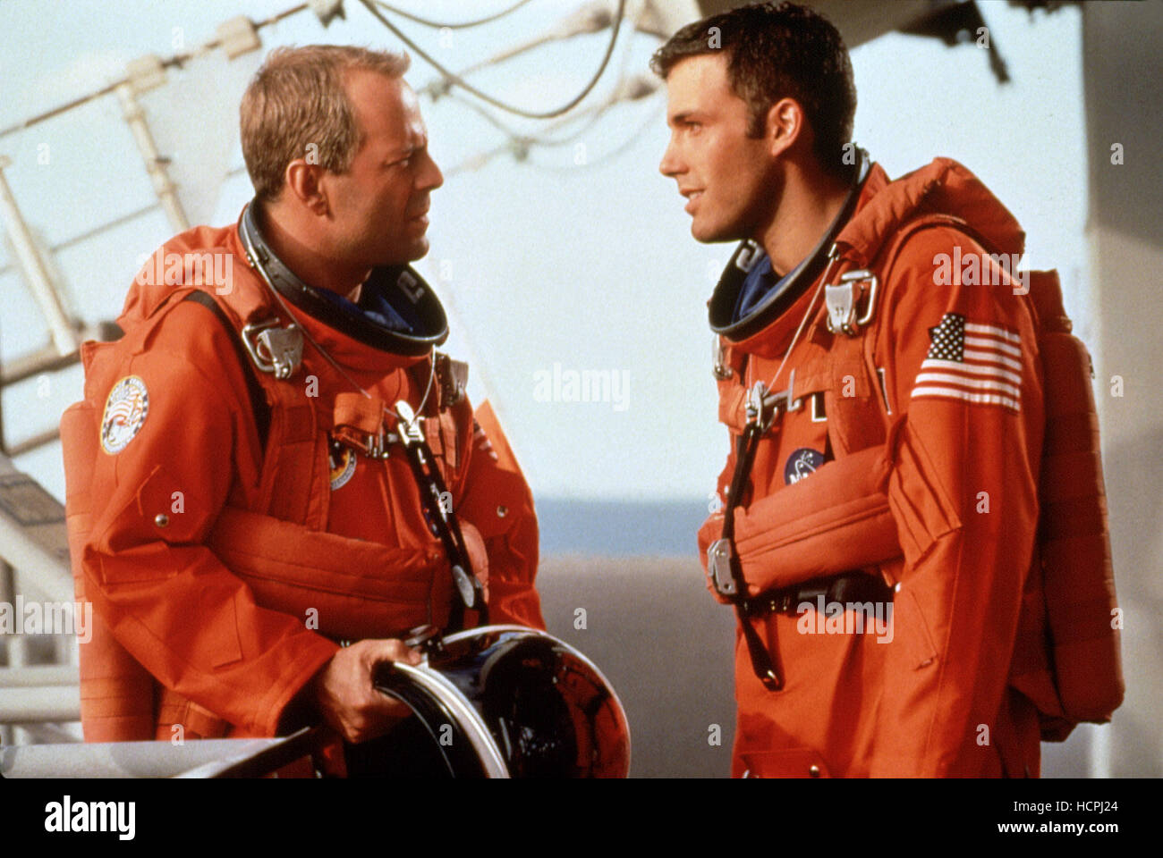 ARMAGEDDON, Bruce Willis, Ben Affleck, 1998, astronaut Stock Photo Alamy