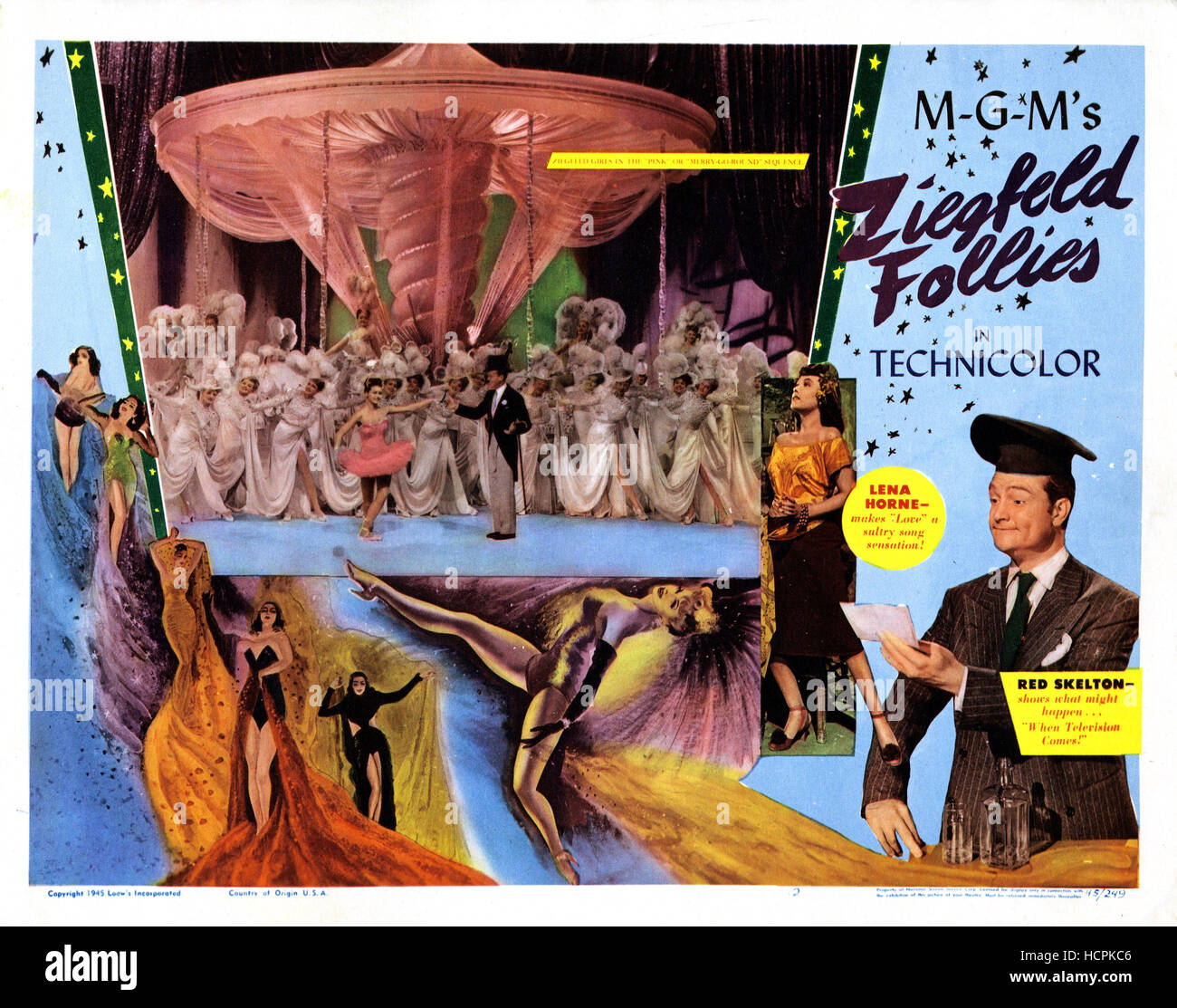 ZIEGFELD FOLLIES, lower right, Lena Horne, Red Skelton, 1945 Stock