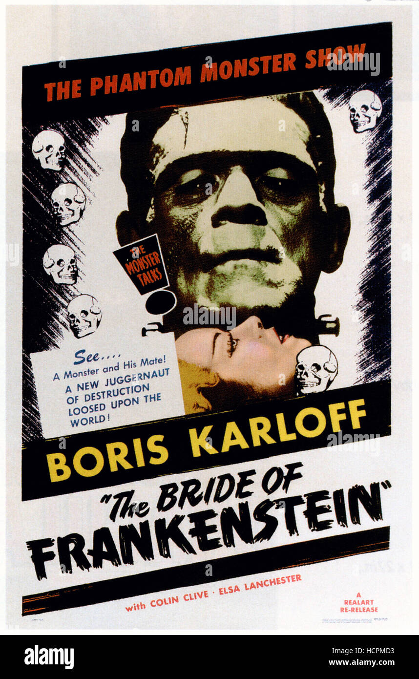 BRIDE OF FRANKENSTEIN, Boris Karloff, Elsa Lanchester, 1935 Stock Photo ...