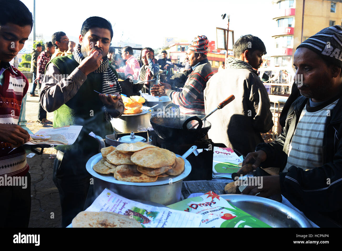 Puri ( fried dough bread ) is a popular breakfast in northern India