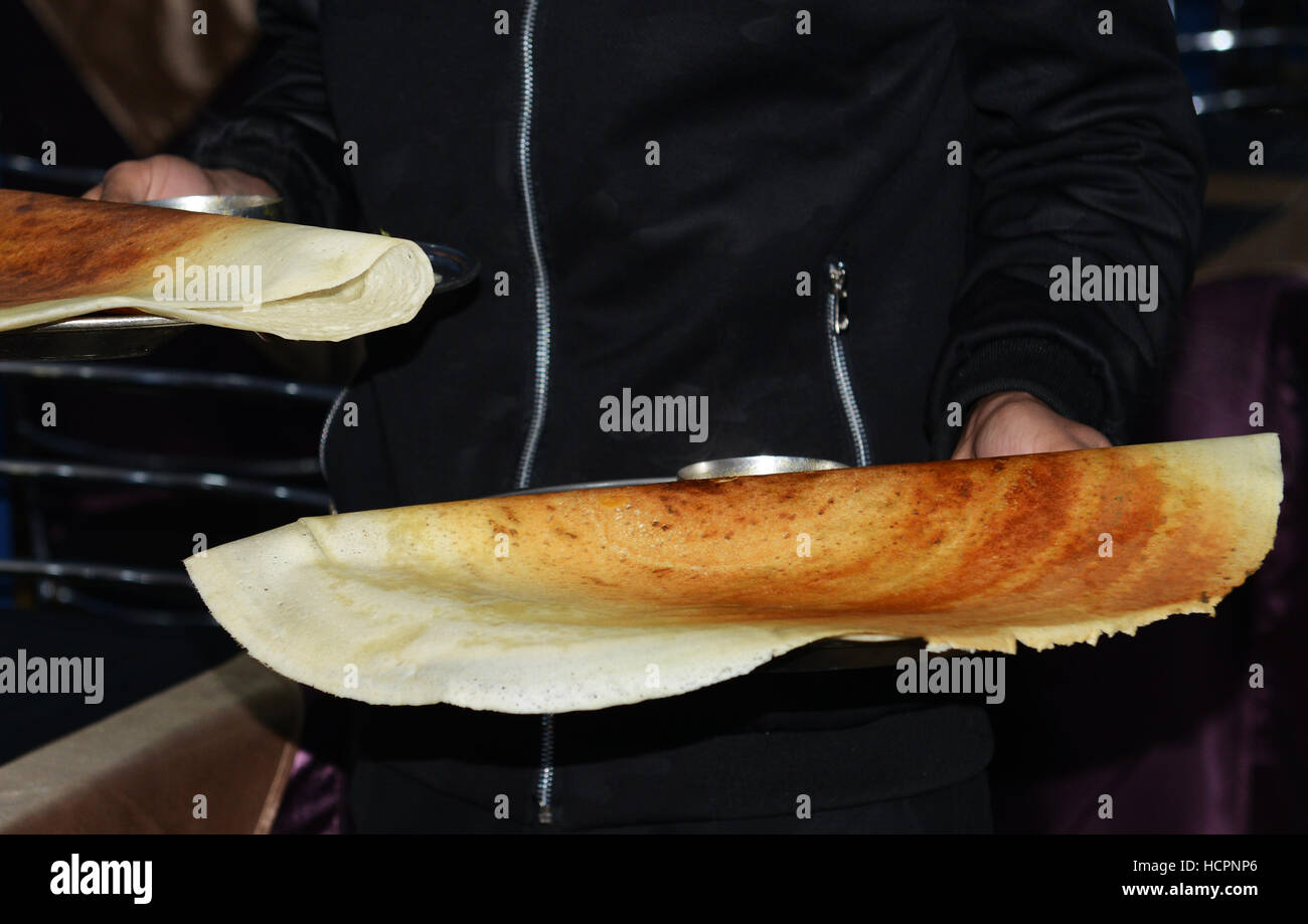 Masala Dosa served in a South Indian restaurant Stock Photo - Alamy