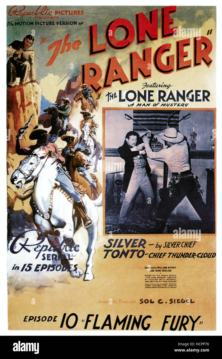 THE LONE RANGER, 'Episode 10: Flaming Fury', 1938 Stock Photo - Alamy