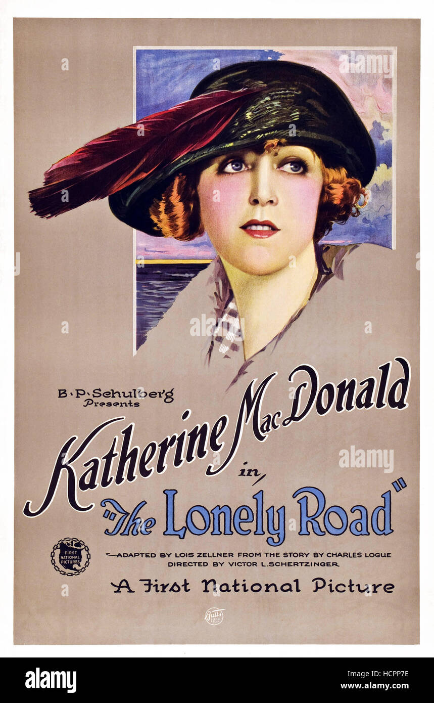 THE LONELY ROAD, US poster art, Katherine MacDonald, 1923. Stock Photo