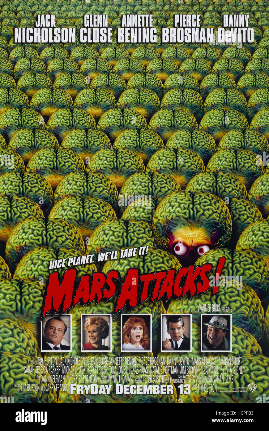 MARS ATTACKS!, US poster art, bottom from left Jack Nicholson, Glenn