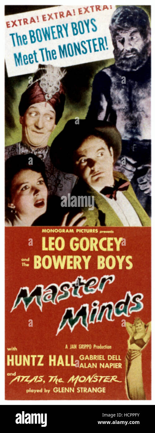 MASTER MINDS, top left Huntz Hall, bottom left Jane Adams, bottom