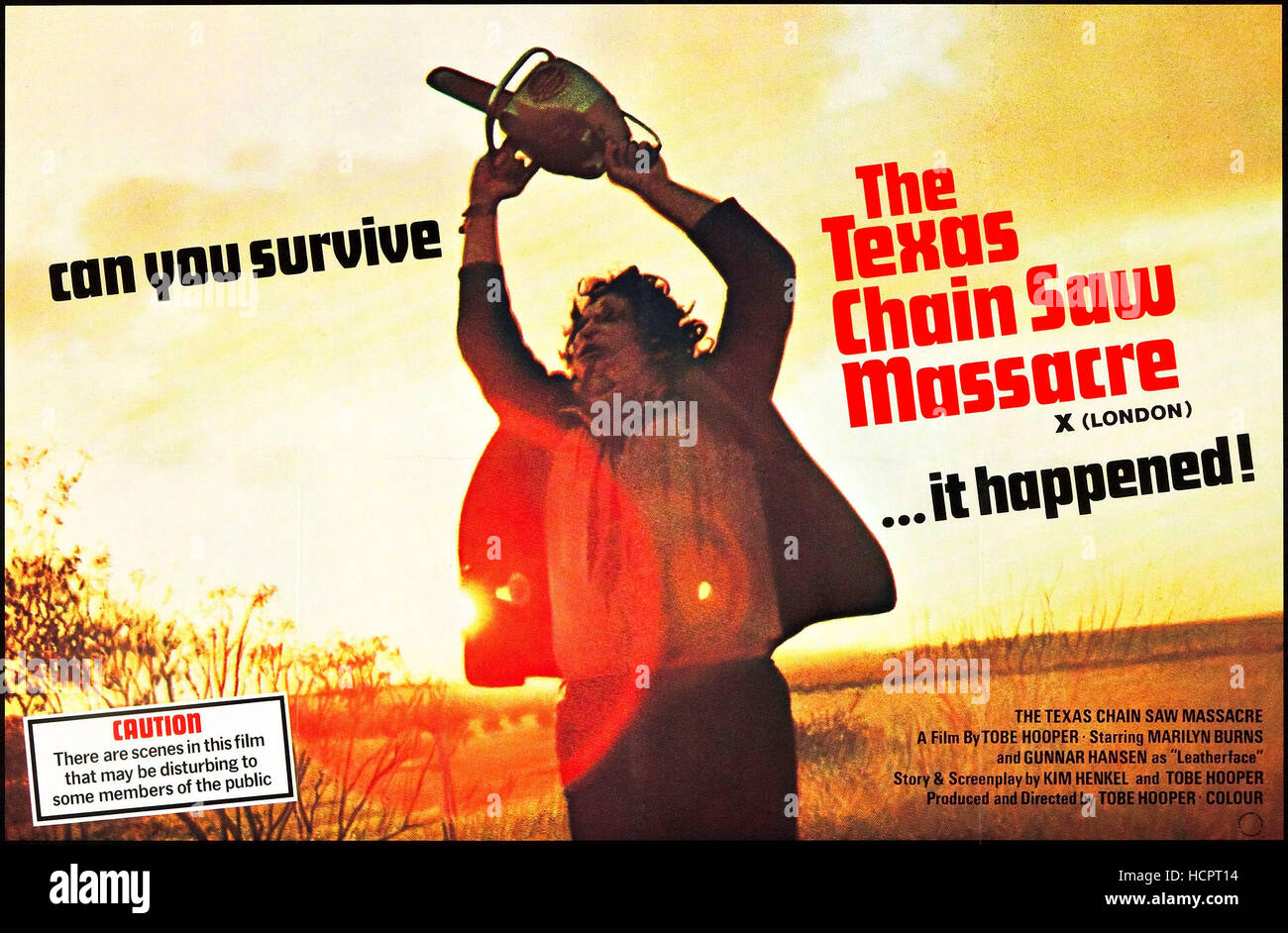 THE TEXAS CHAINSAW MASSACRE, British poster art, Gunnar Hansen, 1974