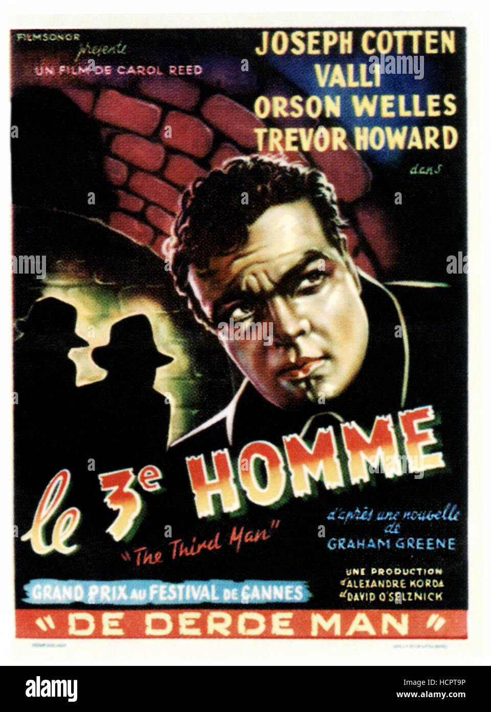 THE THIRD MAN, (aka LE 3E HOMME), Orson Welles on Belgian poster art ...