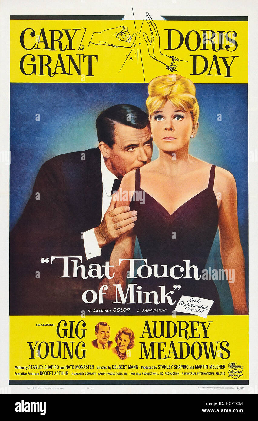 THAT TOUCH OF MINK, US poster art, top from left: Cary Grant, Doris Day, bottom from left: Gig Young, Audrey Meadows, 1962. Stock Photo