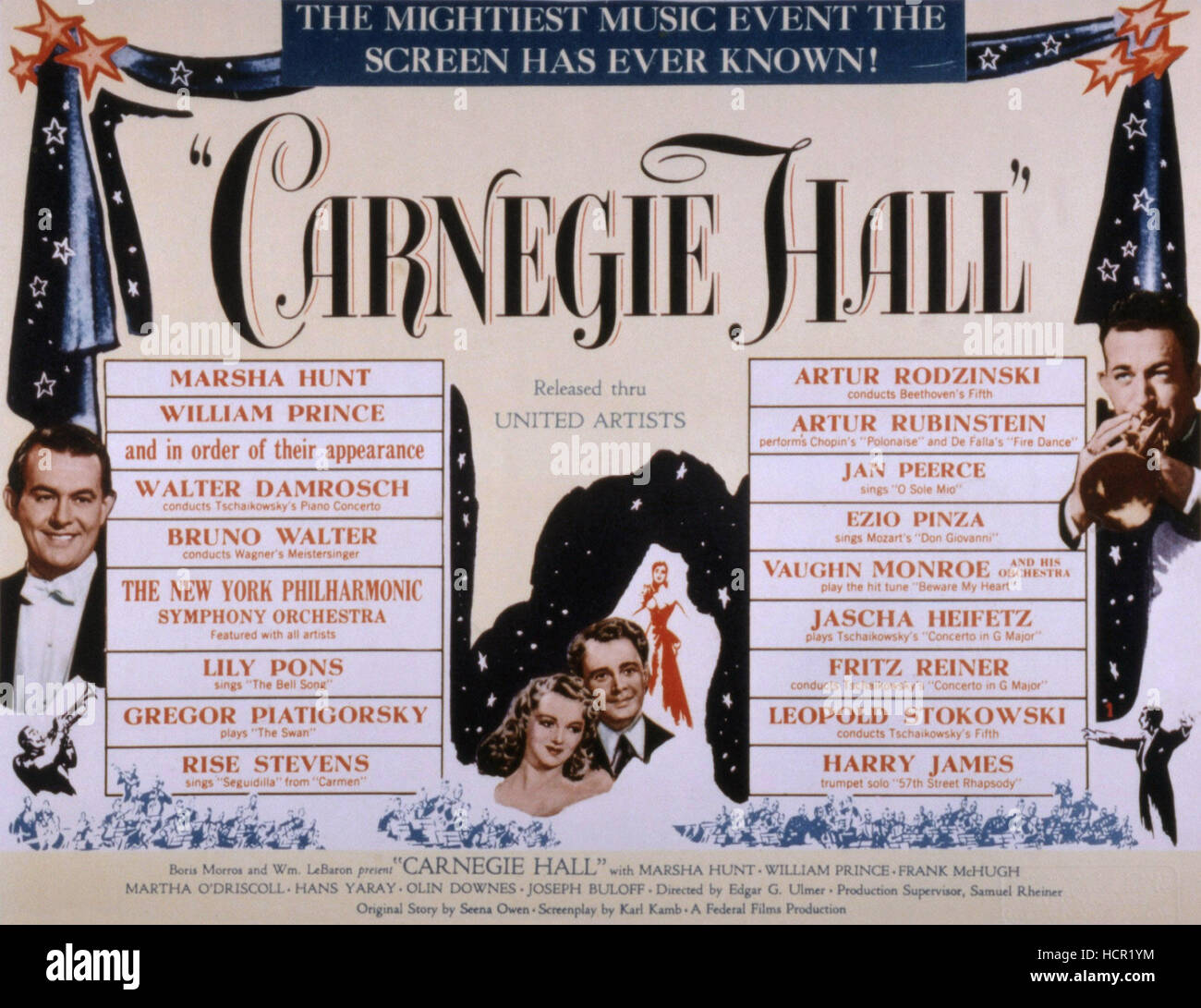 Carnegie Hall Hans Jaray Marsha Hunt Harry James 1947 Stock Photo