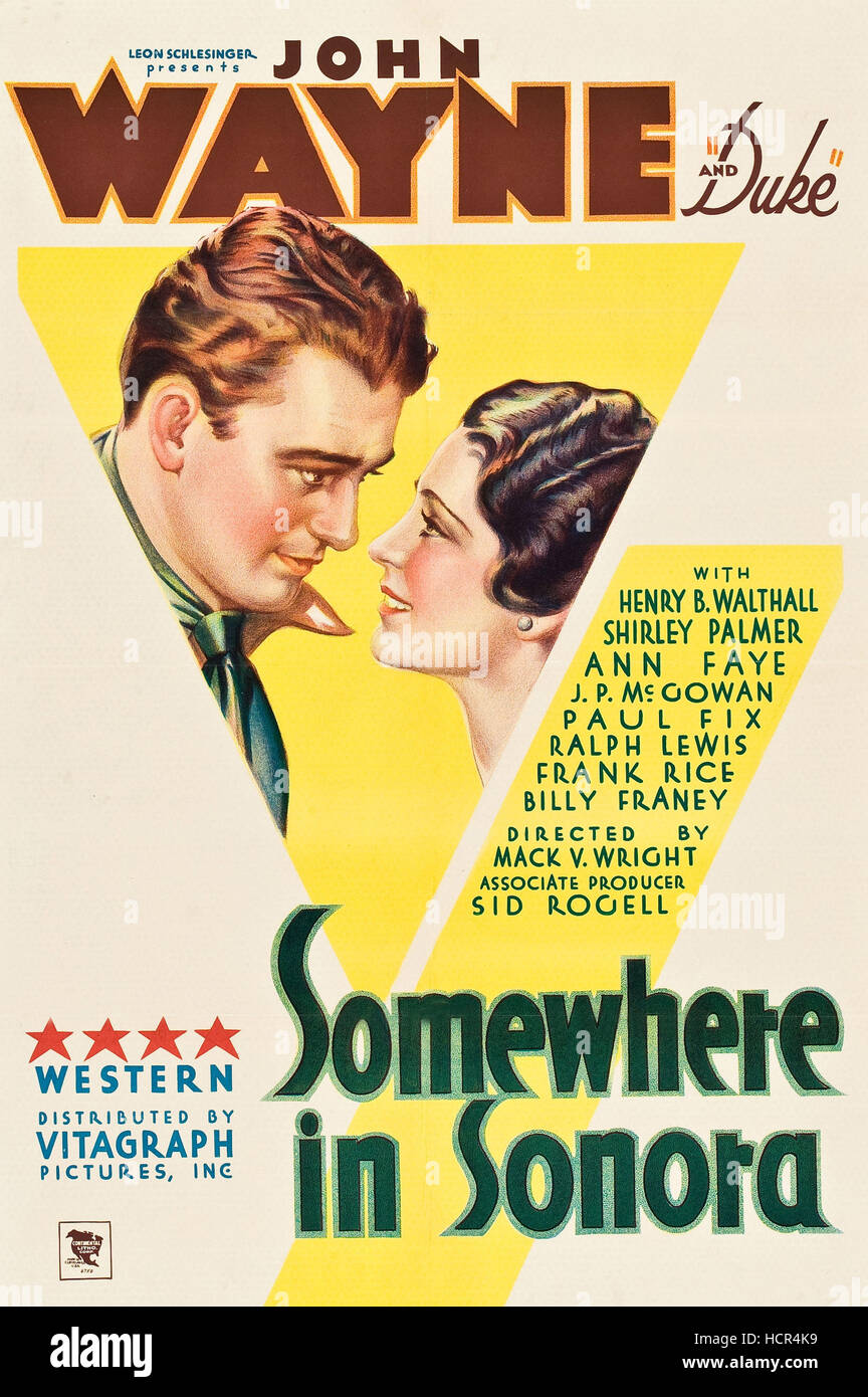 SOMEWHERE IN SONORA, from left: John Wayne, Shirley Palmer, 1933. Stock Photo