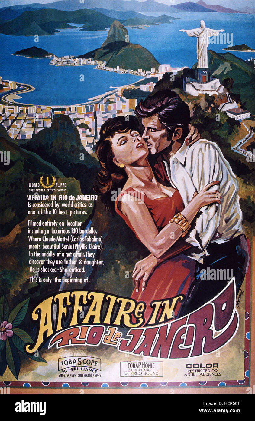 AFFAIRE IN RIO DE JANEIRO, poster, from left: Phyllis Claire, Carlos Tobalina, 1972 Stock Photo