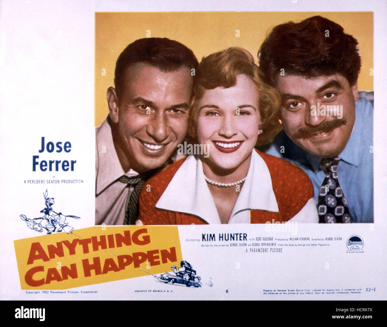 ANYTHING CAN HAPPEN, from left: Jose Ferrer, Kim Hunter, Kurt Kasznar