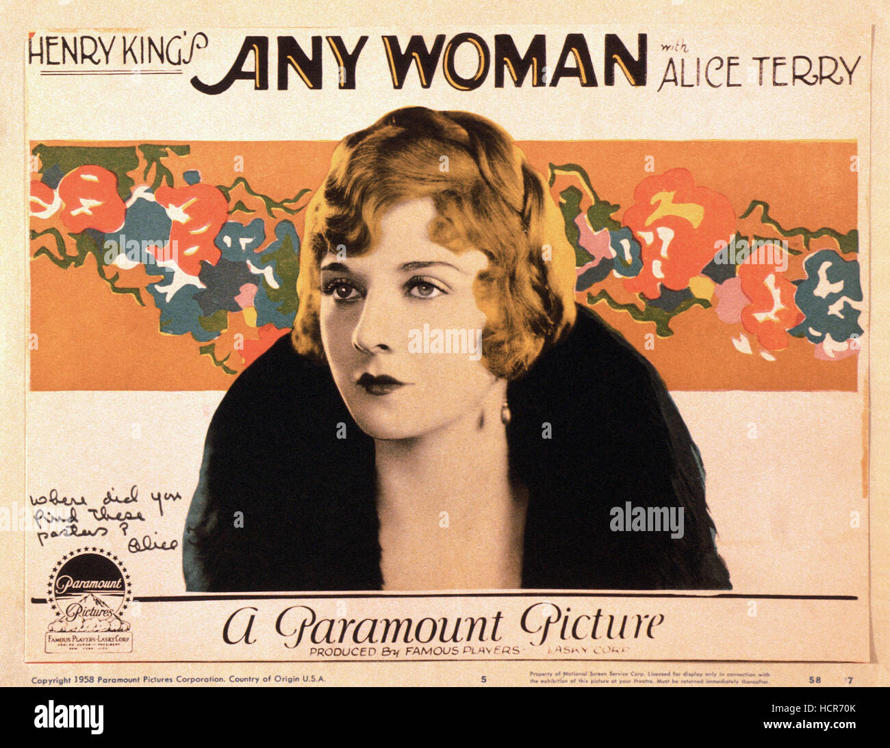 ANY WOMAN, Alice Terry, 1925 Stock Photo - Alamy