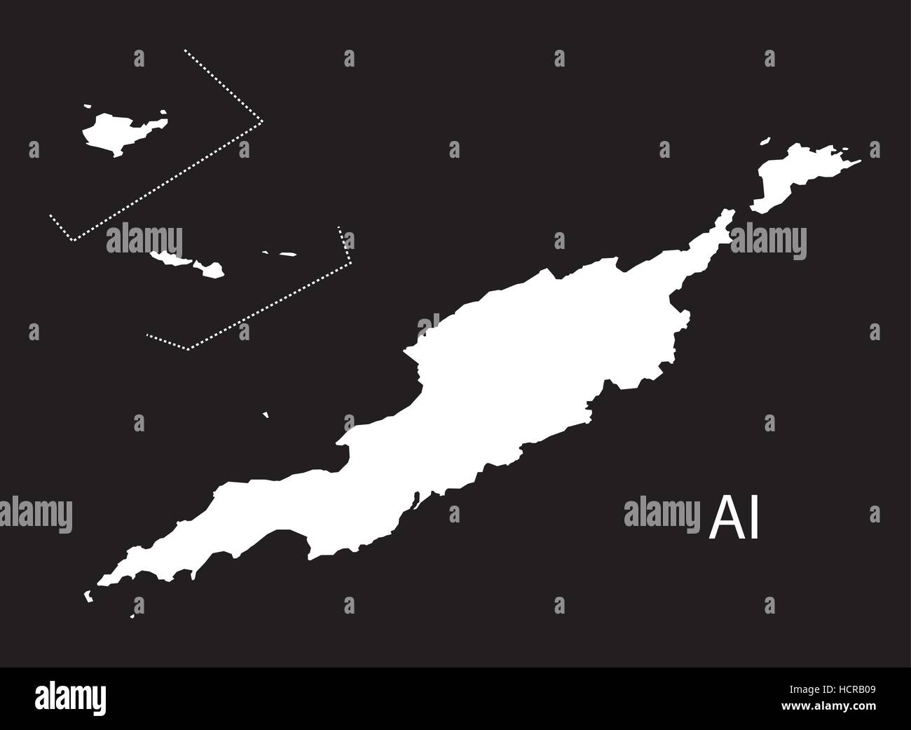 Anguilla vector map hires stock photography and images Alamy