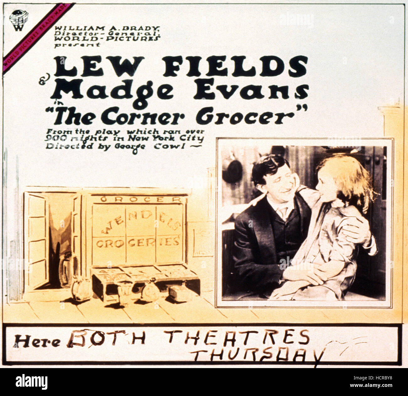 Lew Fields THE CORNER GROCER, from left: Lew Fields, Madge Evans, 1917 Stock Photo ...