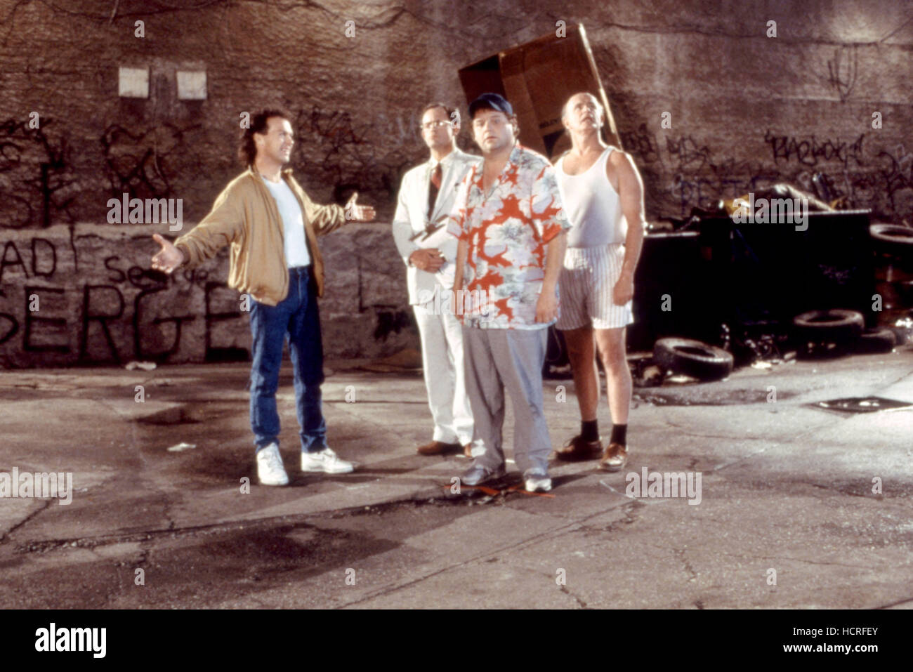 THE DREAM TEAM, Michael Keaton, Christopher Lloyd, Stephen Furst, Peter Boyle, 1989, (c
