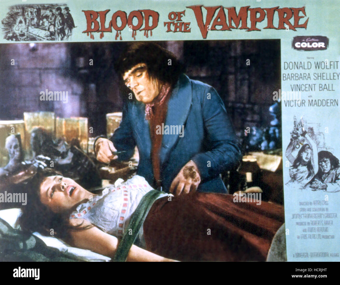 BLOOD OF THE VAMPIRE, Barbara Shelley, Victor Madden, 1958, poster art