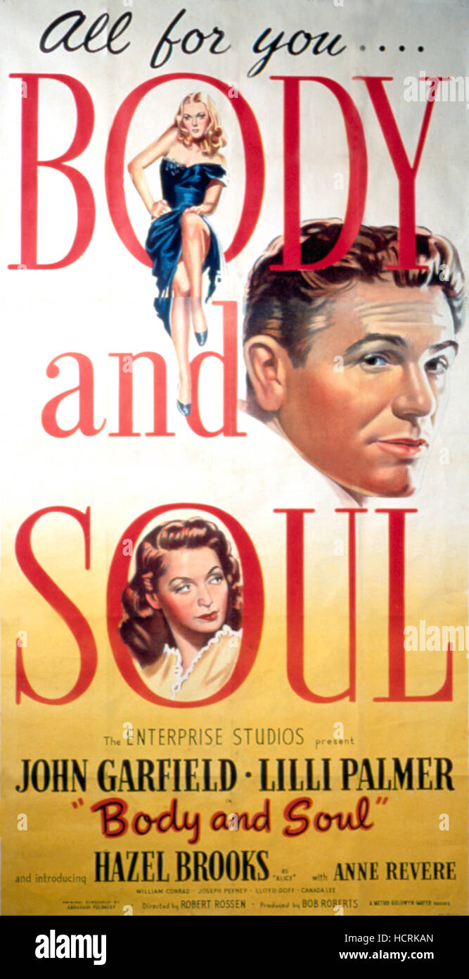 BODY AND SOUL, John Garfield, Lilli Palmer, 1947 Stock Photo Alamy