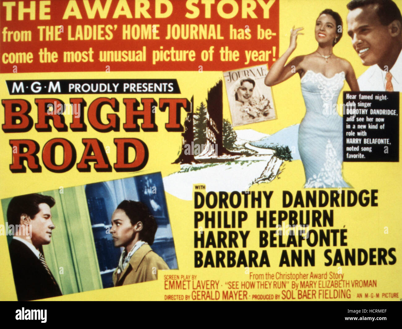 BRIGHT ROAD, bottom from left Robert Horton, Dorothy Dandridge, top