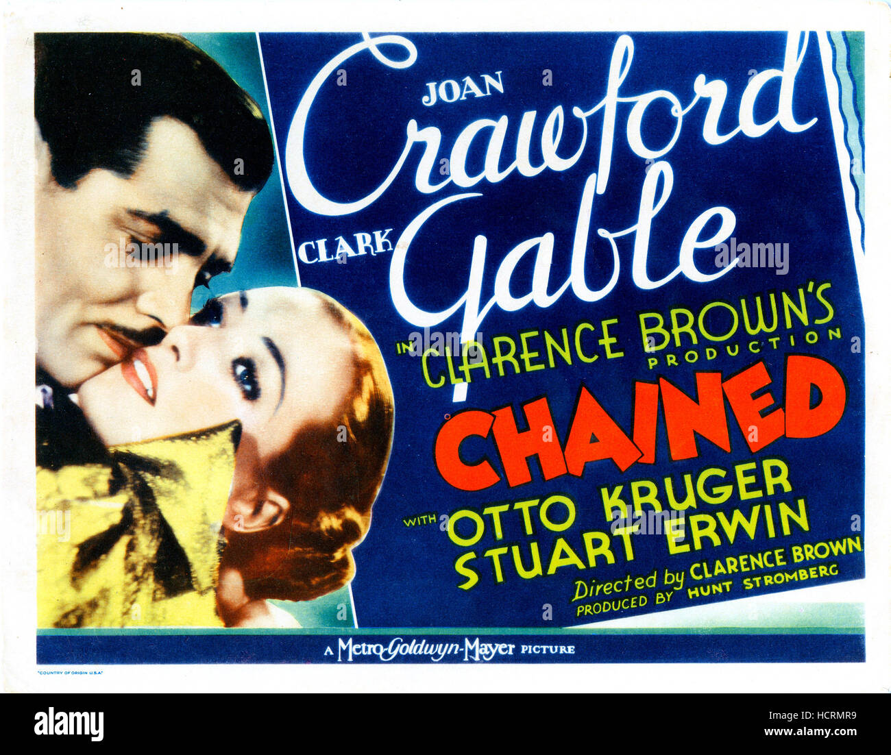CHAINED, US lobbycard, Clark Gable, Joan Crawford, 1934 Stock Photo - Alamy