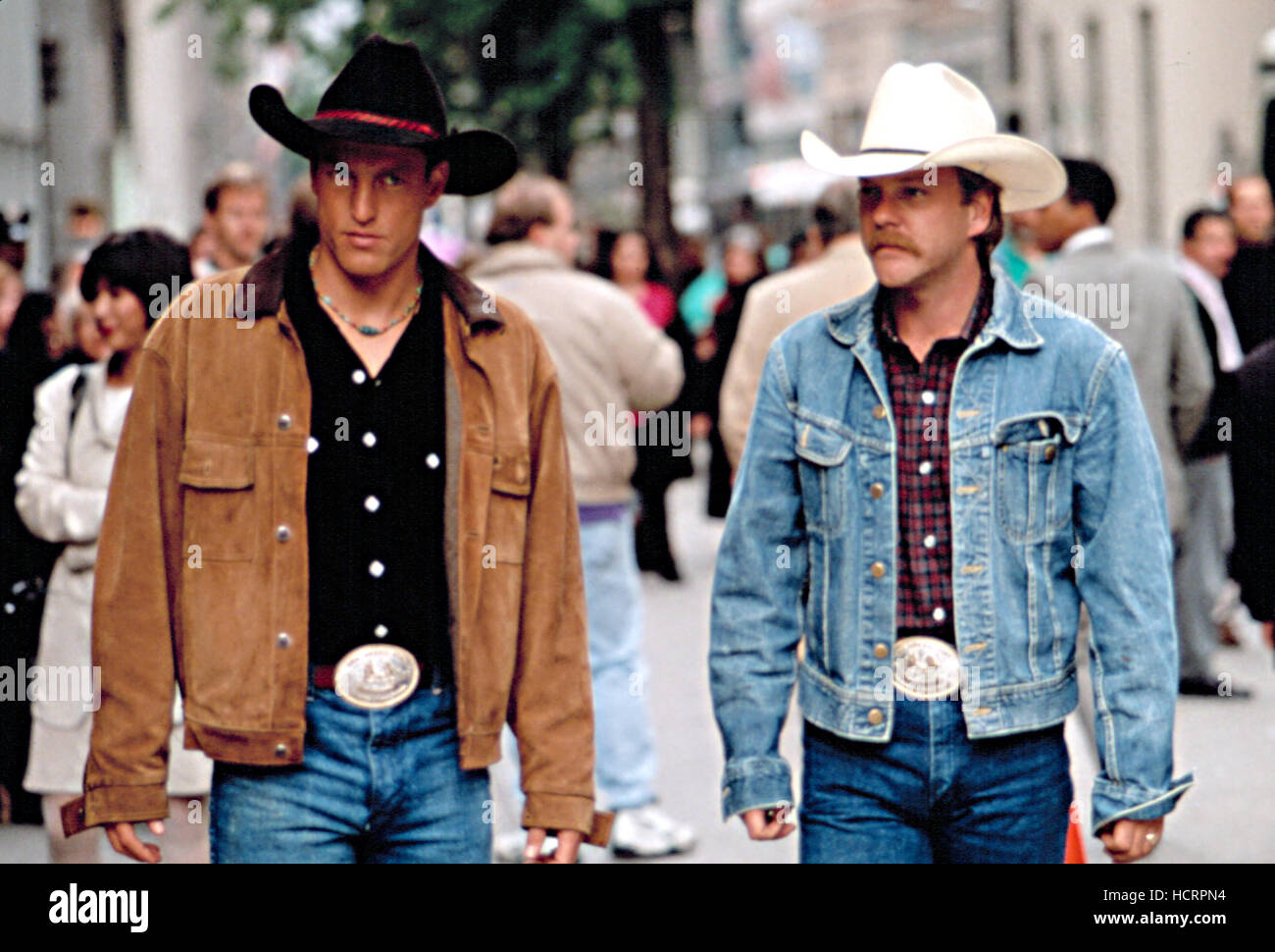 THE COWBOY WAY, Woody Harrelson, Kiefer Sutherland, 1994. © Universal