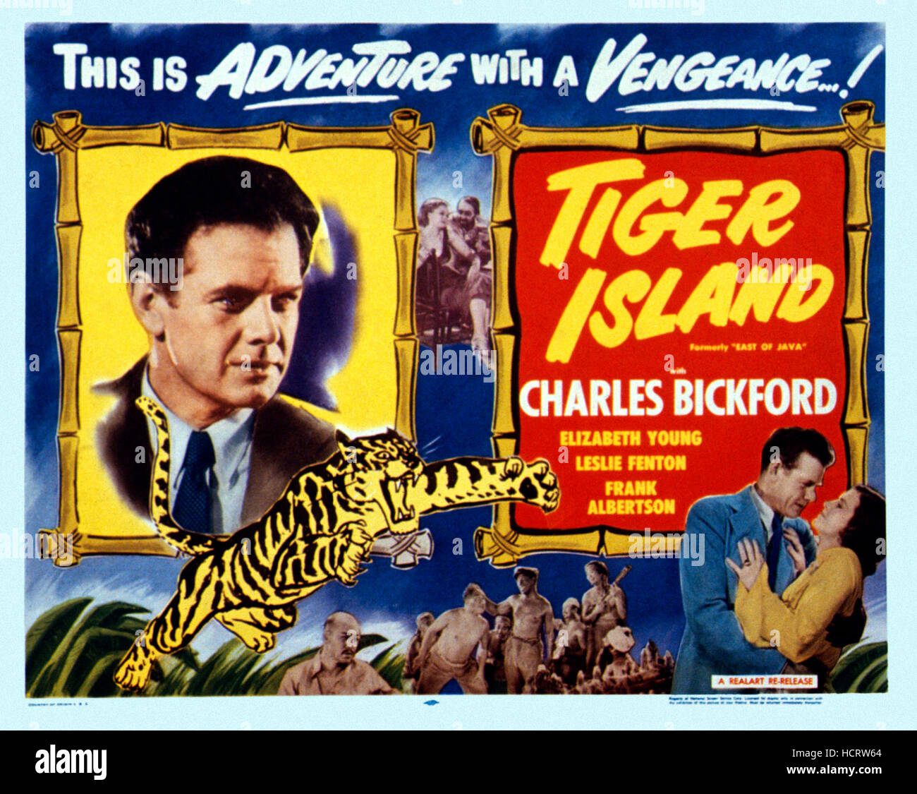 EAST OF JAVA, (aka TIGER ISLAND), US re-issue poster, Charles Bickford ...