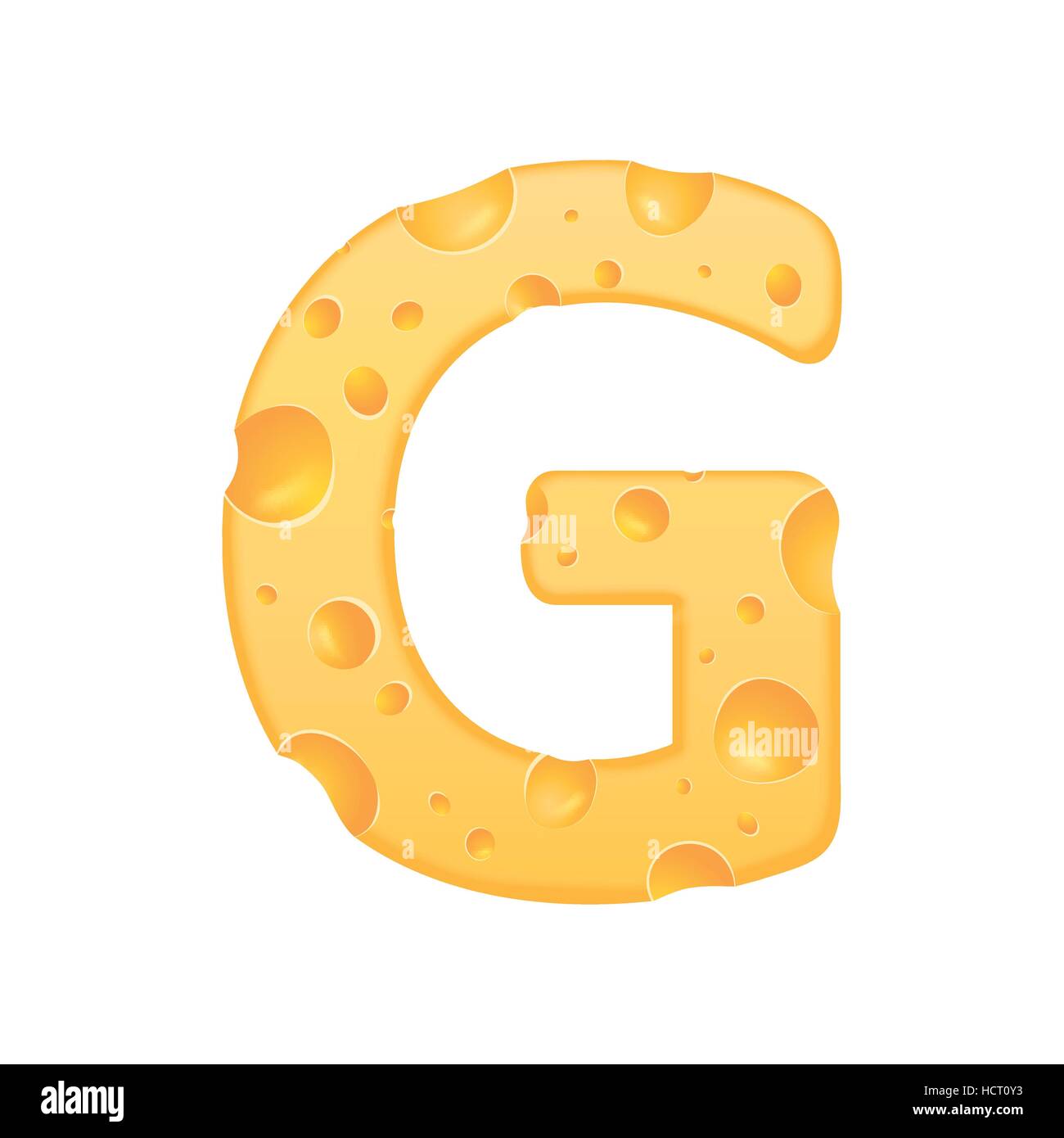 3d cheese letter G isolated on white background Stock Vector Image ...