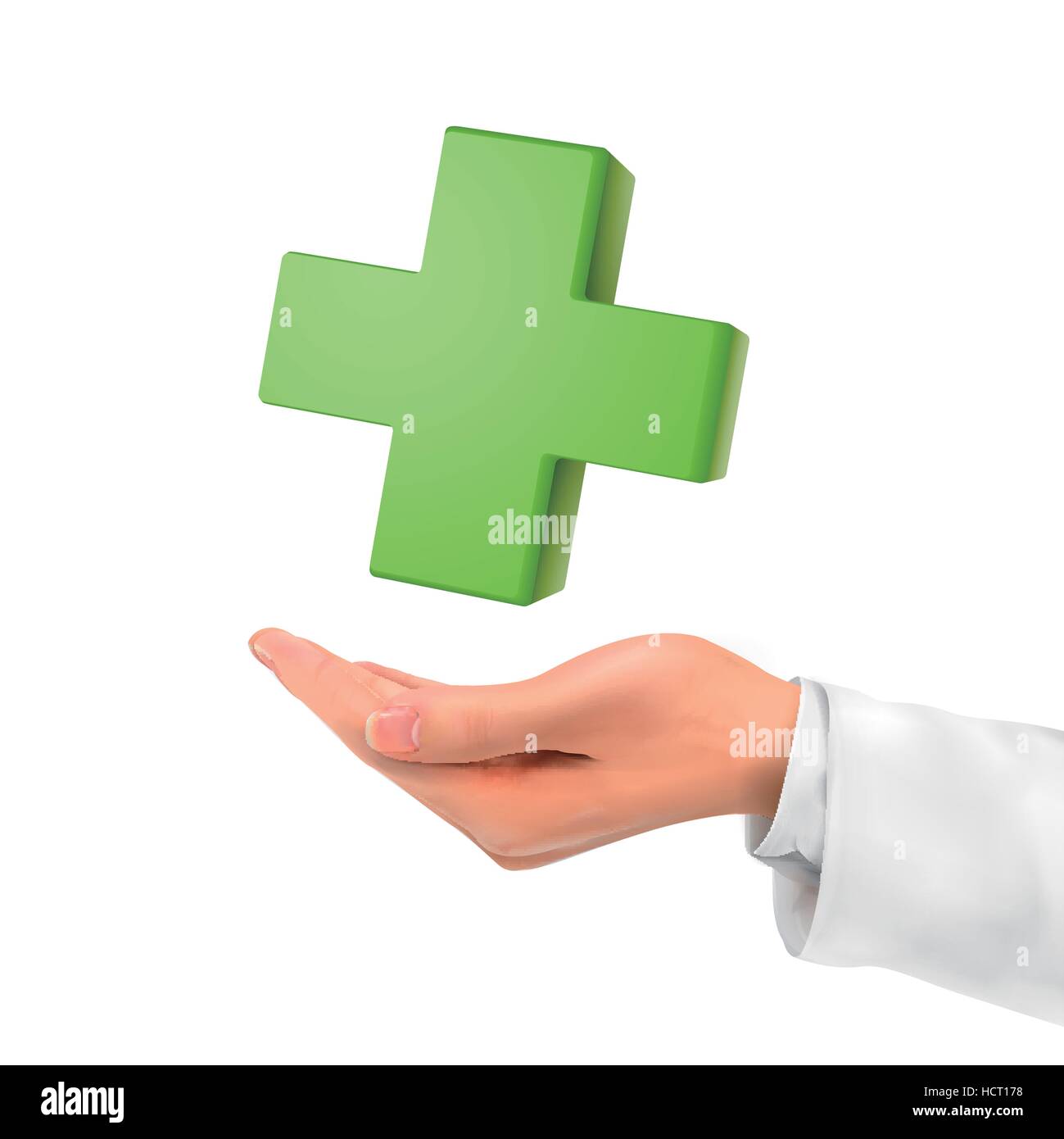 3d hand holding medical symbol over white background Stock Vector Image ...