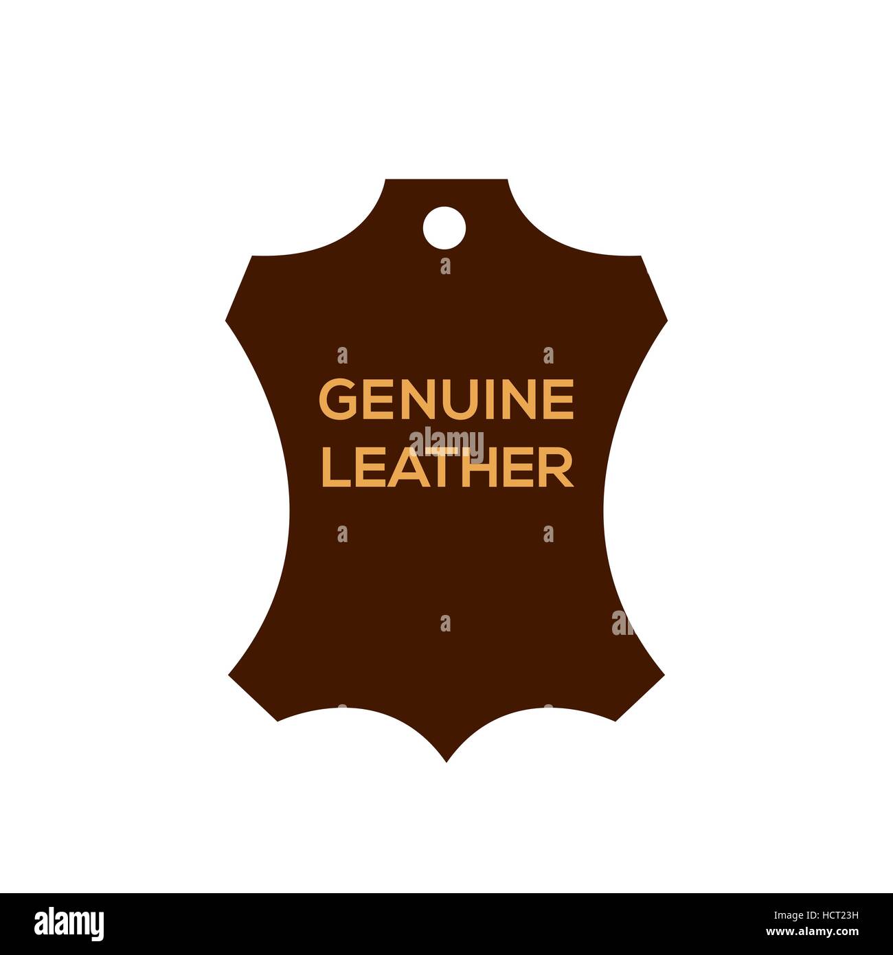 Genuine leather vector label. Real leather sign (symbol, icon, emblem