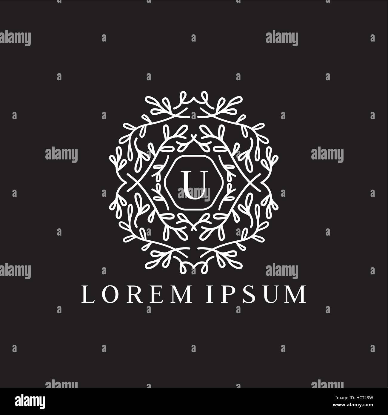 U letter vector logo design template. Luxury monogram for hotel ...