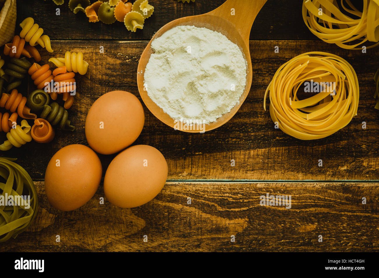 different types of colored pasta with various shapes Stock Photo - Alamy