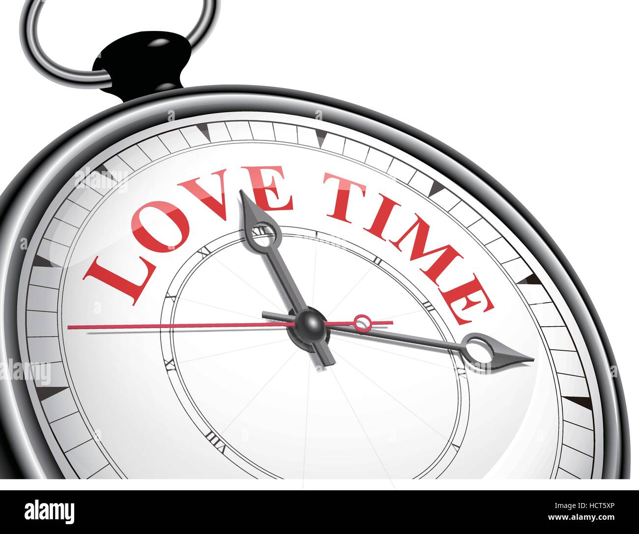 love time concept clock isolated on white background Stock Vector