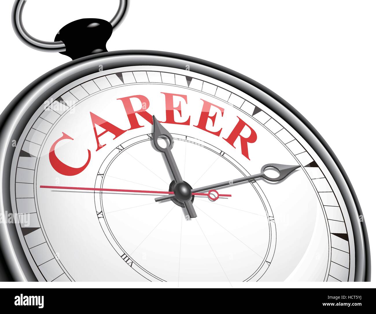 career concept clock isolated on white background Stock Vector Image