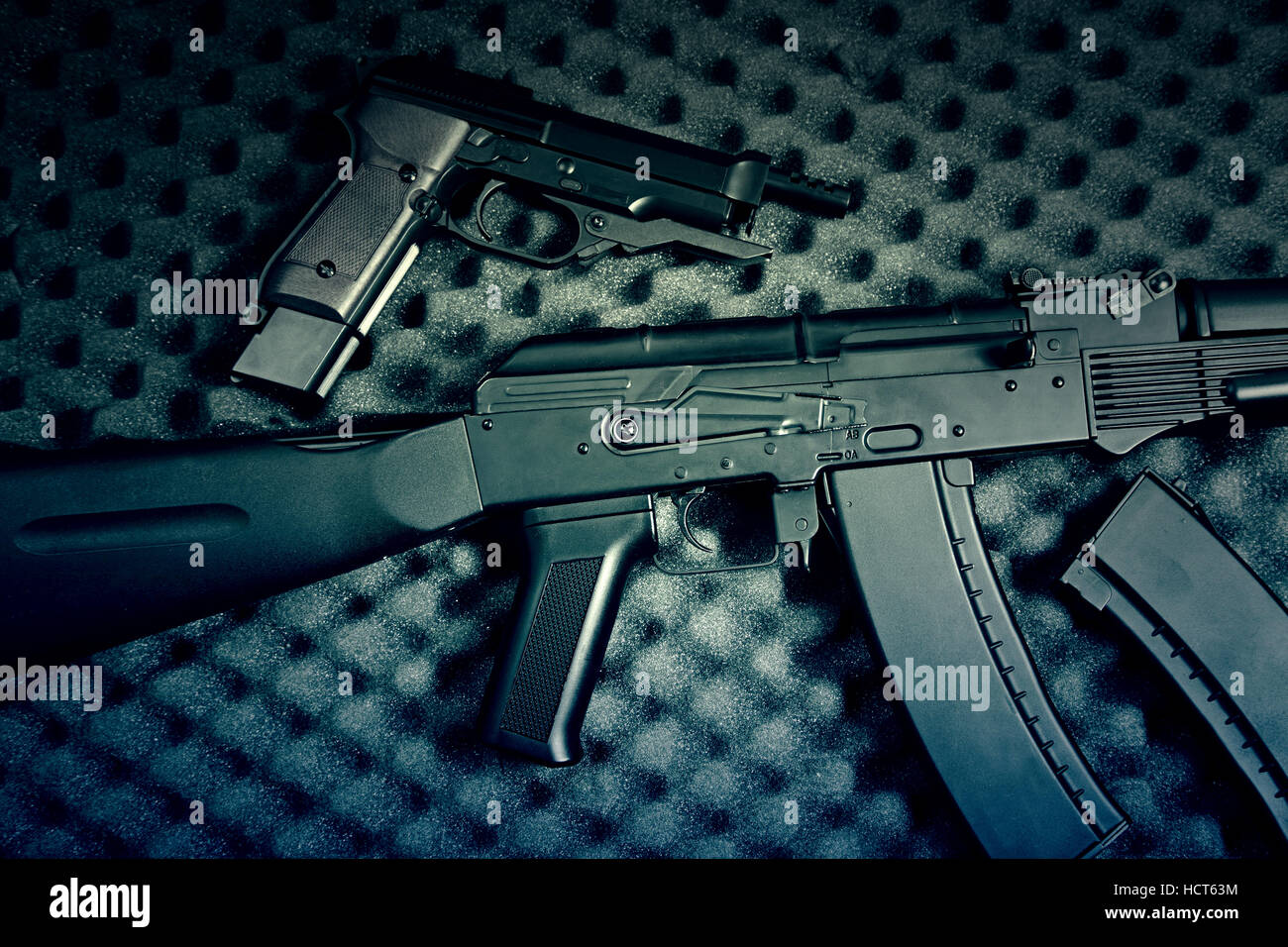 Weapons of war, defense weapons detail, death and destruction Stock