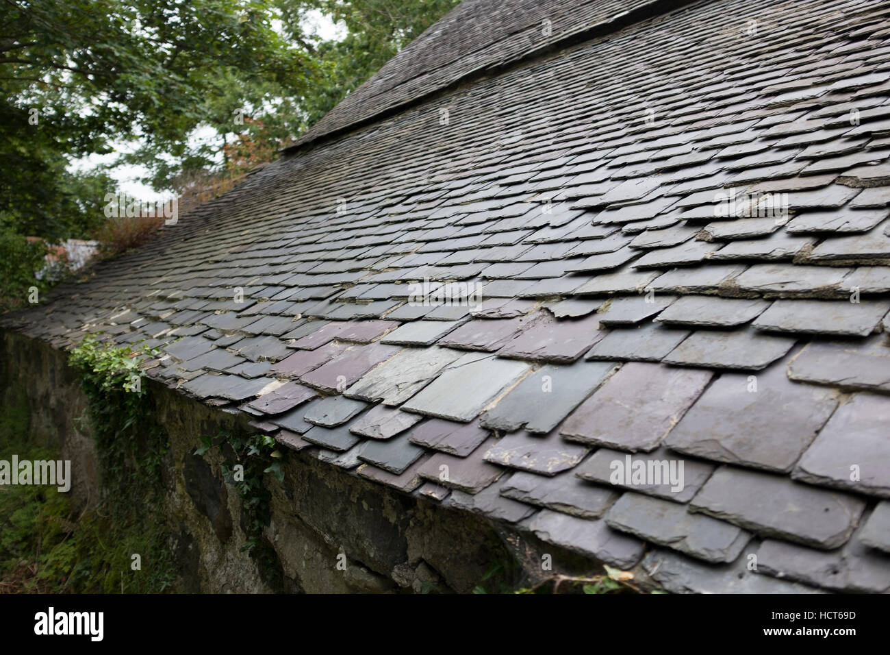 Slate Tiled Roof Stock Photo
